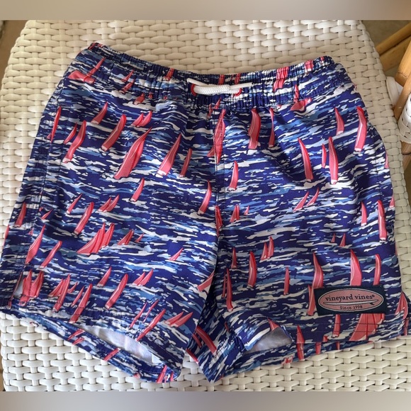 Vineyard Vines Printed Chappy Swim Trunks Sailing Ocean Reef 3T - Picture 1 of 4